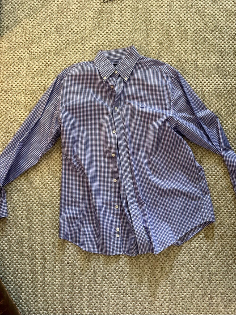 Southern Marsh Blue Check Button-Down Dress Shirt
